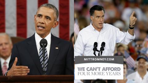 Barack Obama y Mitt Romney fueron los últimos dos candidatos demócrata y republicano, respectivamente.