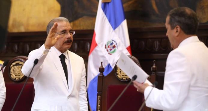 Danilo Medina, al juramentarse para un segundo mandato.