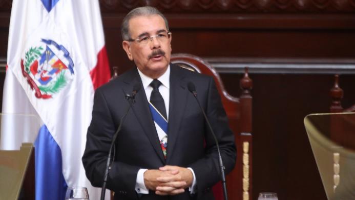 El presidente Danilo Medina durante uno de sus discursos de rendición de cuentas.