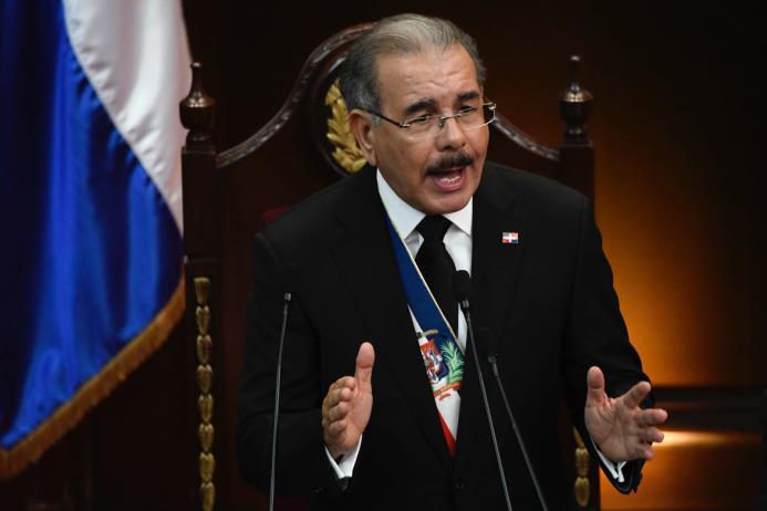 El presidente Danilo Medina, mientras pronunciaba su discurso ante la Asamblea Nacional. 