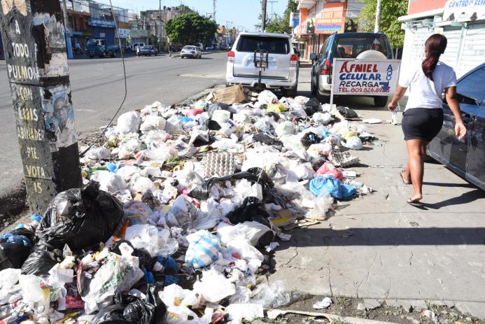 Uno de los basureros antes de que el alcalde encabezara el operativo(José Justo Féliz)