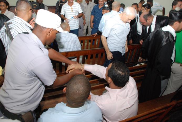 Fotografía de archivo de los condenados por la matanza de ocho colombianos, ocurrida en agosto de 2008 en Baní, provincia Peravia.