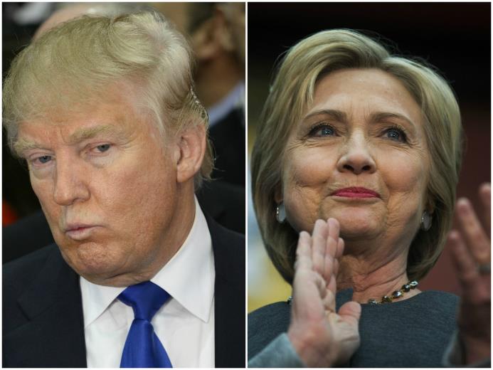 Donald Trump, presidente electo de Estados Unidos, y la excandidata presidencial Hillary Clinton.