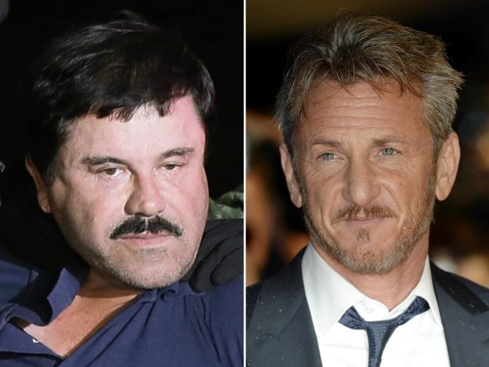 El narcotraficante Joaquín “El Chapo” Guzmán y el actor Sean Penn