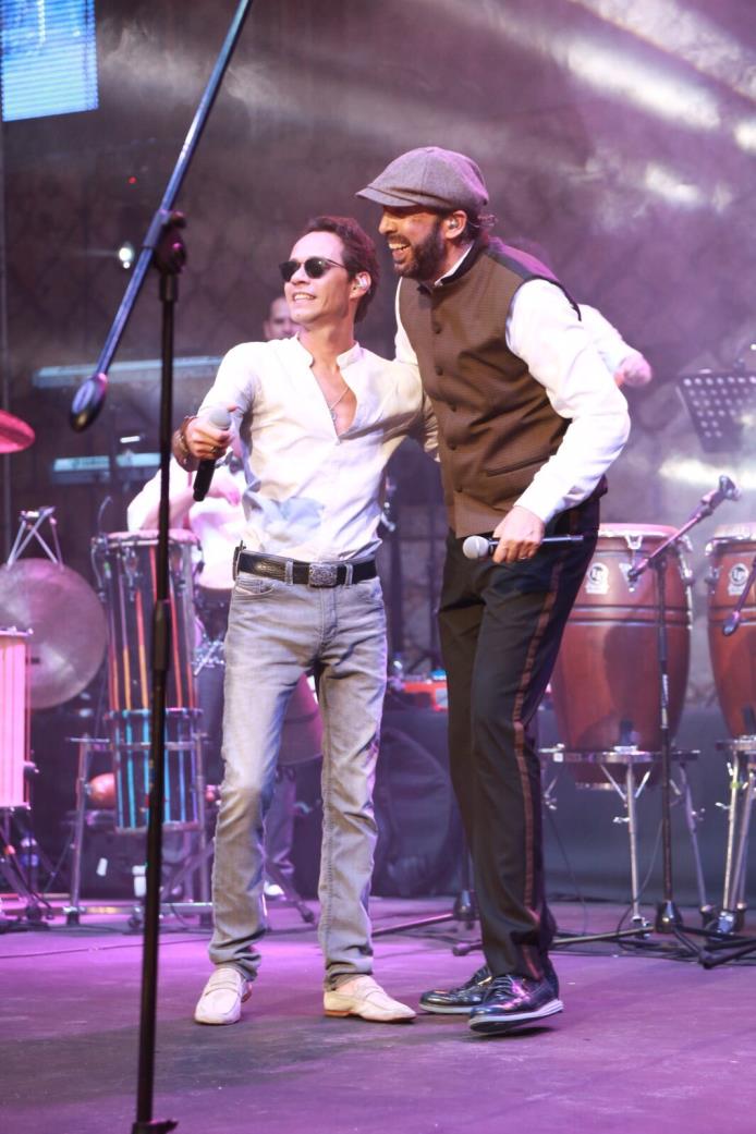 Marc Anthony y Juan Luis Guerra, cantaron juntos en el tour Todo tiene su hora, en Altos de Chavón