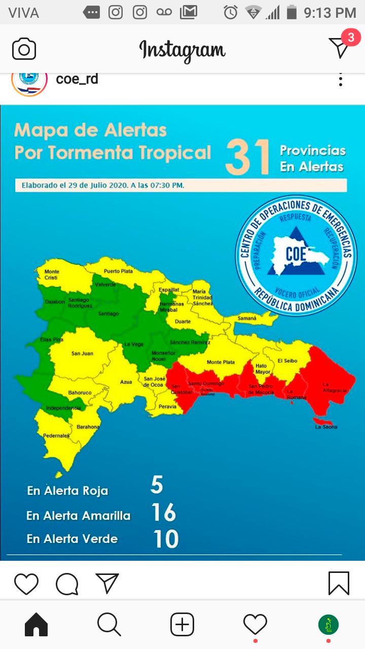 Gran Santo Domingo y cuatro provincias en alerta roja por ciclón ...