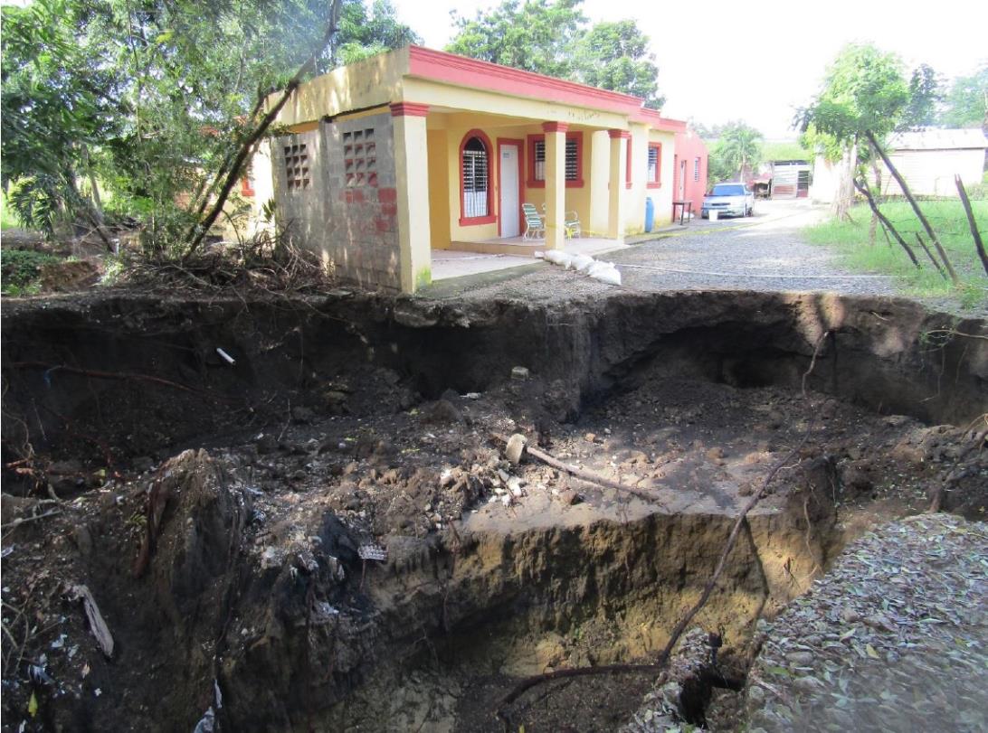 Deslizamiento ocurrido en noviembre pasado en Tamboril, provincia Santiago. 