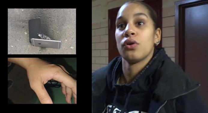  Joanna Acevedo,a quien su iPhone le explotó en la mano