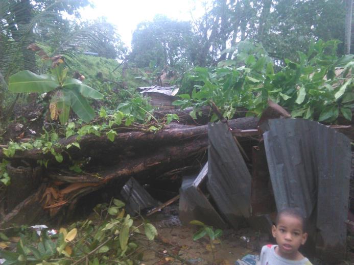 Otra imagen de vivienda destruida en Sosúa.