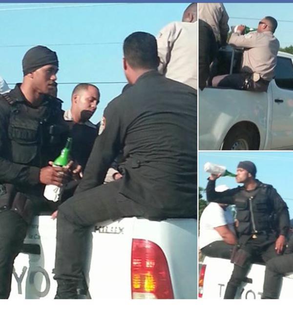 Policía Nacional confirma son agentes los uniformados tomando alcohol 