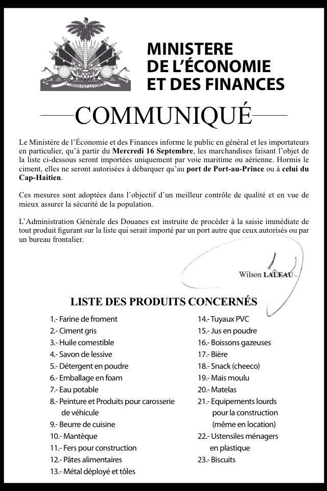 Los 23 tipos de productos que el gobierno haitiano prohibió por la frontera