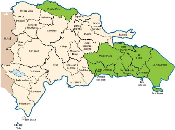 COE declara alerta verde en ocho provincias y el Distrito Nacional