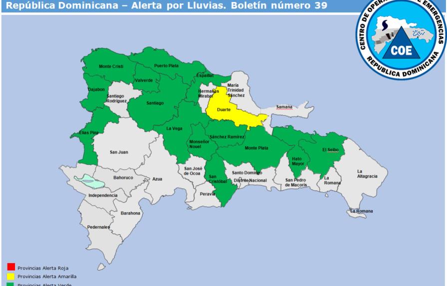 El COE aumenta a 15 las provincias en alerta por posibles aguaceros 